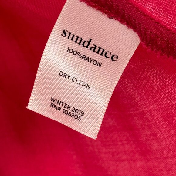 Sundance Womens Blouse Sz Meduim Red Ruffle Long Sleeve Rayon so in love peasant - Picture 7 of 11